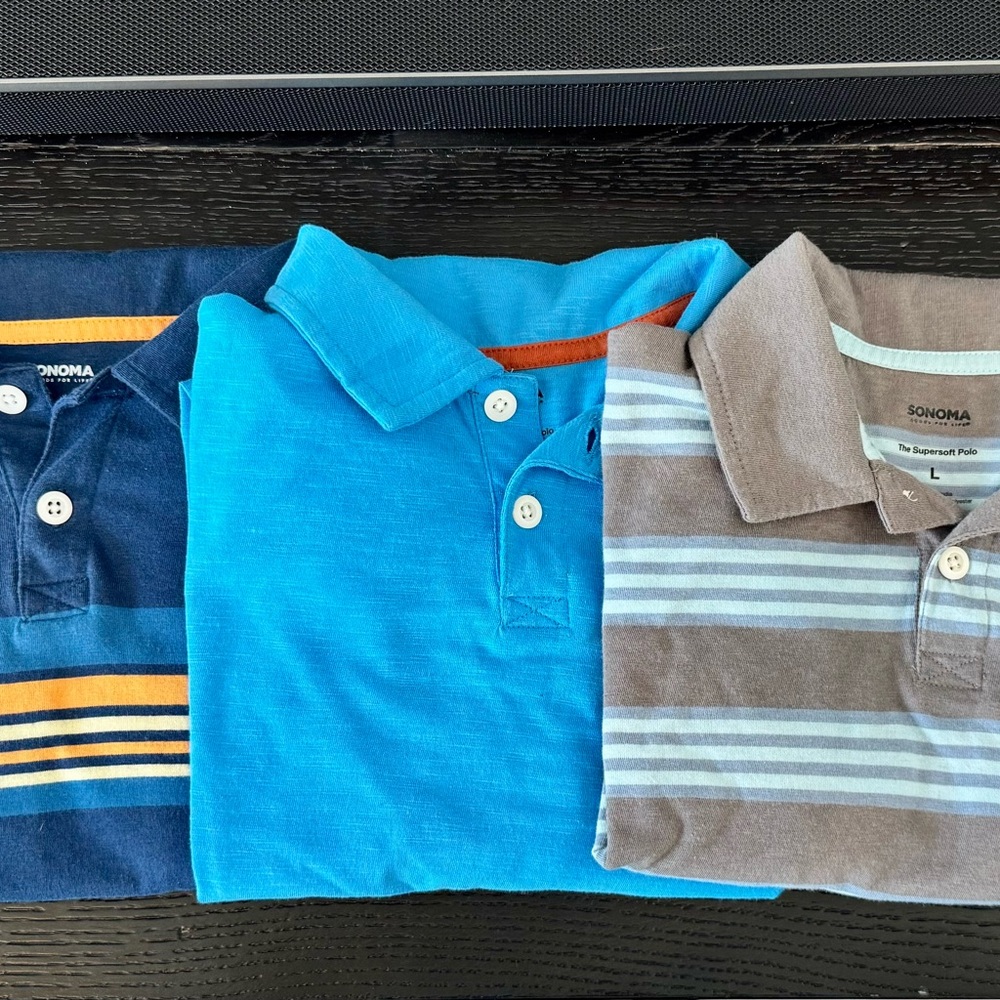 (3) Sonoma Supersoft Polo Shirts